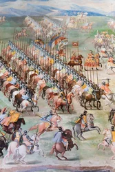 Detail of Fresco in the Hall of Battles of the 1431 Battle of La Higueruela